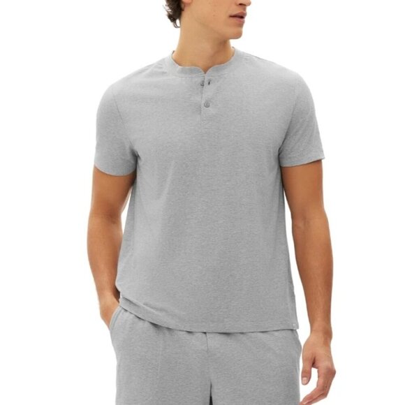 Gap 2-Pack  Men's Size S Henley T-Shirts Gray & White 100% Cotton - Picture 2 of 5